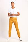 Buy_Son of A Noble Snob_Yellow Linen Trousers  _at_Aza_Fashions