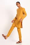 Buy_Son of A Noble Snob_Yellow Linen Trousers  _Online_at_Aza_Fashions