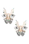 Shop_Outhouse_Gold Plated Zirconia Crystal Sylphina Statement Studs_at_Aza_Fashions
