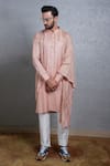 Soniya G_Pink Rayon Draped Kurta Set_Online_at_Aza_Fashions