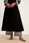 Buy_Devnaagri_Black Chanderi Embroidered Floral U Neck Anarkali Palazzo Set _Online_at_Aza_Fashions