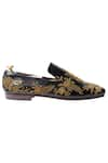 Artimen_Black Leather Handcrafted Embroidered Loafers _Online_at_Aza_Fashions