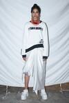 Anamika Khanna_White Cotton Jersey Patchwork Sweatshirt_Online_at_Aza_Fashions