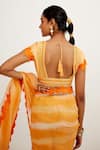 Buy_Devnaagri_Orange Organza And Raw Tie Dye Patra V Saree With Embroidered Blouse _Online_at_Aza_Fashions