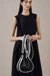Buy_Ampm_Black Cut Work Nusrat Bucket Bag _at_Aza_Fashions