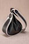 Ampm_Black Cut Work Nusrat Bucket Bag _Online_at_Aza_Fashions