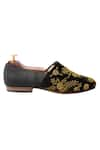 Artimen_Black Raw Silk Handcrafted Embroidered Espadrilles _Online_at_Aza_Fashions