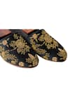 Shop_Artimen_Black Raw Silk Handcrafted Embroidered Espadrilles _Online_at_Aza_Fashions