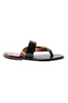 Artimen_Black Leather Handcrafted Strap Sandals_Online_at_Aza_Fashions