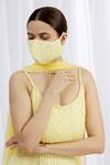 Buy_Arpan Vohra_Yellow Embroidered Chikankari Face Mask Single Pc_at_Aza_Fashions