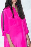 Anamika Khanna_Pink Silk Draped Asymmetric Dress_Online_at_Aza_Fashions