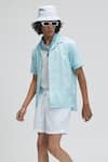 Buy_Terra Luna_Blue 100% Organic Handloom Cotton Palawan Shirt _at_Aza_Fashions