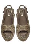 Shop_Aprajita Toor_Beige Embellished Metallic Pepe-toe Wedges_at_Aza_Fashions