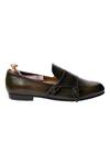 Artimen_Green Leather Handcrafted Double Monk Loafers _Online_at_Aza_Fashions