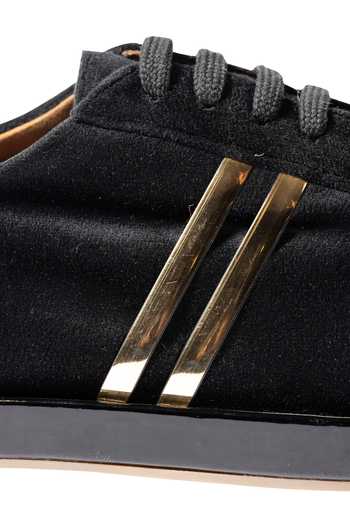 Shop_Artimen_Black Velvet Sneakers _Online_at_Aza_Fashions