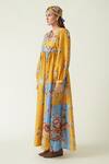 Shop_Payal Pratap_Yellow Cupro Cotton Lewoto Printed Maxi Dress_Online_at_Aza_Fashions