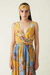 Shop_Payal Pratap_Yellow Cupro Cotton Tokala Flower Vine Print Dress_Online_at_Aza_Fashions