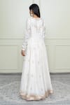 Shop_Sheetal Batra_White Organza, Crushed Cotton, Chanderi Round Anarkali Set _at_Aza_Fashions