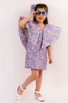 Buy_Lil Angels_Purple Silk, Satin Floral Print Dress _at_Aza_Fashions