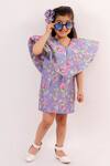 Buy_Lil Angels_Purple Silk, Satin Floral Print Dress _Online_at_Aza_Fashions