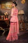 Shop Laxmishriali Pink Dupatta - Net, Kurta, Pant And Belt - Organza Digital Print, Sharara Set at Aza Fashions Shop_Laxmishriali_Pink Dupatta - Net, Kurta, Pant And Belt - Organza Digital Print, Sharara Set _at_Aza_Fashions