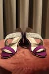 Buy_Modanta Footwear_Purple Pearls Cross Strap Embellished Heels _at_Aza_Fashions