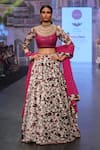 Buy_Soniya G_Multi Color Pure Silk Blend Print And Embroidery Floral High Bridal Lehenga Set _at_Aza_Fashions