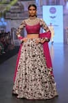 Soniya G_Multi Color Pure Silk Blend Print And Embroidery Floral High Bridal Lehenga Set _Online_at_Aza_Fashions