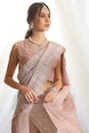 Tasuvure_Pink Pleated Pre-draped Sharara Saree Set_Online_at_Aza_Fashions