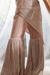Buy_Tasuvure_Pink Pleated Pre-draped Sharara Saree Set_Online_at_Aza_Fashions