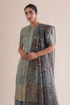 Ekaya_Green Silk Round Handwoven Gharara Set  _Online_at_Aza_Fashions