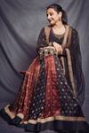 Buy_RI.Ritu Kumar_Black Embroidered Anarkali Set With Cropped Jacket_at_Aza_Fashions