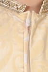 Petite Pomme_Beige Handloom Cotton, Silk Embroidery Sherwani And Pant Set _at_Aza_Fashions