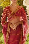 Shop_Sabyasachi_Organza Saree With Unstitched Blouse Fabric_at_Aza_Fashions