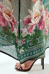 Shop_Rajdeep Ranawat_Green Silk Printed Geometric V Neck Banera Kimono Tunic _Online_at_Aza_Fashions
