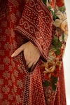 Shop_Rajdeep Ranawat_Orange Silk Floral Round Ichika Geometric And Pattern Tunic _Online_at_Aza_Fashions