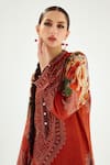 Shop_Rajdeep Ranawat_Orange Silk Printed Floral Band Ramin Kurta _Online_at_Aza_Fashions