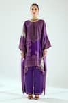 Rajdeep Ranawat_Purple Silk Printed Geometric Round Hibika Kaftan Tunic _Online_at_Aza_Fashions