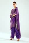 Buy_Rajdeep Ranawat_Purple Silk Printed Geometric Round Hibika Kaftan Tunic _Online_at_Aza_Fashions