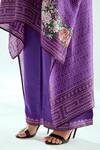 Rajdeep Ranawat_Purple Satin Printed Geometric Paloma Hem Pant  _at_Aza_Fashions