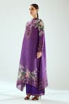 Buy_Rajdeep Ranawat_Purple Silk Printed Floral Band Zeynep Long Tunic _Online_at_Aza_Fashions