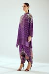 Buy_Rajdeep Ranawat_Purple Satin Printed Floral Sonth Dhoti Pant _Online_at_Aza_Fashions