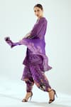 Rajdeep Ranawat_Purple Silk Geometric Round Band Aamilah Floral And Pattern Tunic  _at_Aza_Fashions