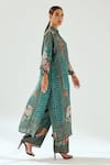 Buy_Rajdeep Ranawat_Green Silk Geometric Round Band Ghazala Floral And Pattern Tunic _Online_at_Aza_Fashions