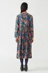 Shop_Payal Pratap_Blue Cotton Blend Printed Round Pepita Dress _at_Aza_Fashions