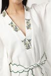 Shop_Musal_Ivory Cotton Linen Embroidery Leaf V Neck Kathy Neckline Kaftan _Online_at_Aza_Fashions