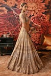 Buy_Moledro_Gold Lehenga Zari Brocade Embellished Amiya Dabka Embroidered Bridal Set _Online_at_Aza_Fashions