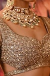 Shop_Moledro_Gold Lehenga Zari Brocade Embellished Amiya Dabka Embroidered Bridal Set _Online_at_Aza_Fashions