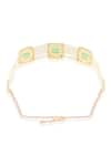 Shop_Hair Drama Co_Gold Polkis Floral Enamelled And Embellished Hair Band _Online_at_Aza_Fashions