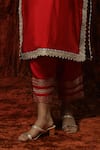 Shop Shikhar Sharma Red Silk, Georgette, Chanderi Pearls, Gota Patti, Embroidered Kurta Pant Set Online at Aza Fashions Shop_Shikhar Sharma_Red Silk, Georgette, Chanderi Pearls, Gota Patti, Embroidered Kurta Pant Set _Online_at_Aza_Fashions